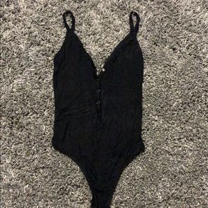 PacSun MetoWe Black Button Bodysuit